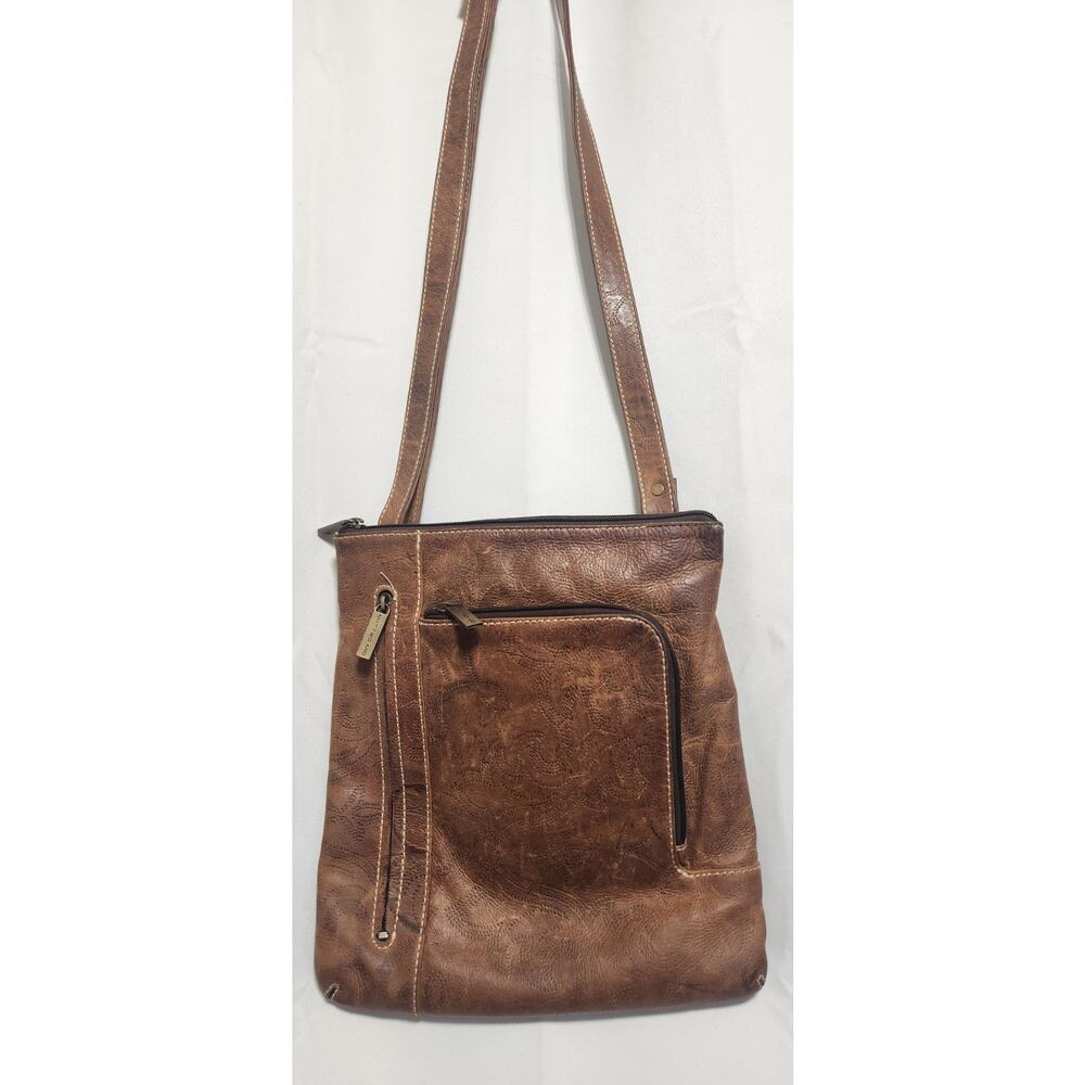 MATTEO MIO‎ BY SALAMA VTG Y2K RUSTIC LEATHER SATCHEL BAG